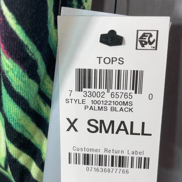 Ideology black palm Printed T-Shirt, XS - Picture 4 of 9